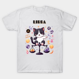 Libra Zodiac Cat T-Shirt